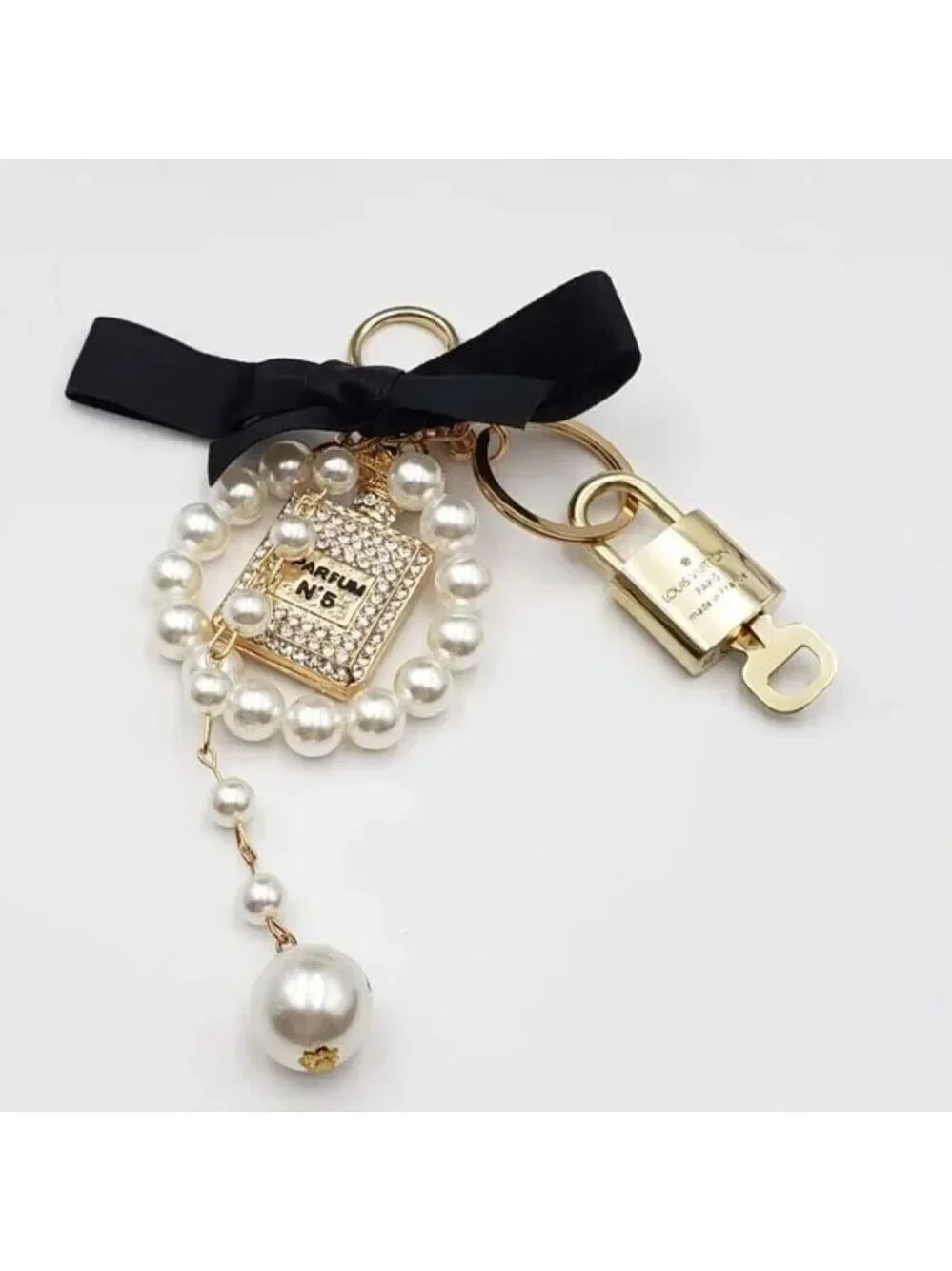 Authentic Louis Vuitton Gold Padlock 🔒 Shiny LV Key + Bag Unbranded Charm